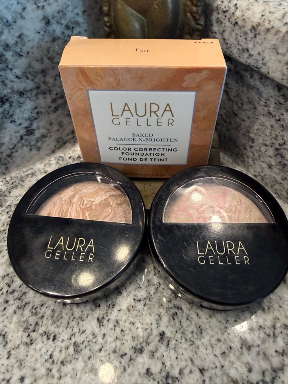 Laura Geller Baked Balance-N-Brighten Powder Foundation lot- Fair and Porcelain
